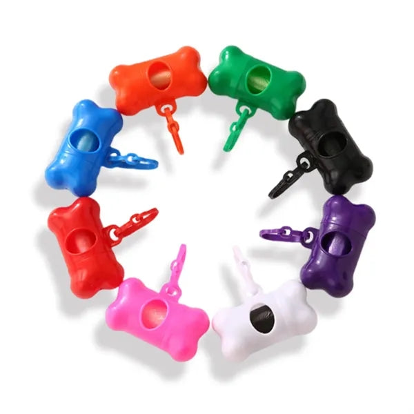 Bone Shaped Plastic Pet Waste Bag Dispenser With Carabiner
