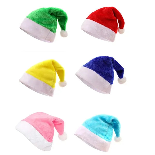 Unisex Velvet Extra Thicken Christmas Hat Santa Hats