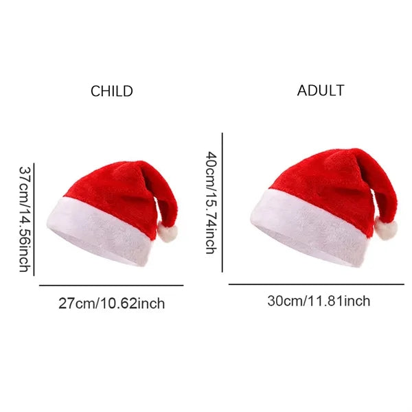 Unisex Velvet Extra Thicken Christmas Hat Santa Hats