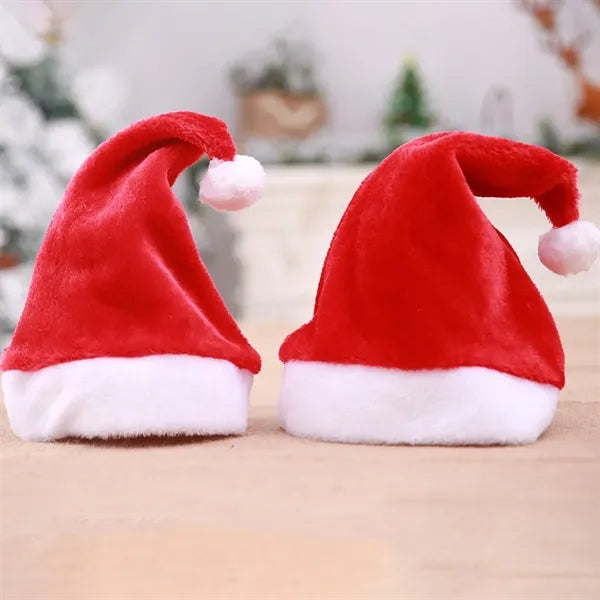 Unisex Velvet Extra Thicken Christmas Hat Santa Hats