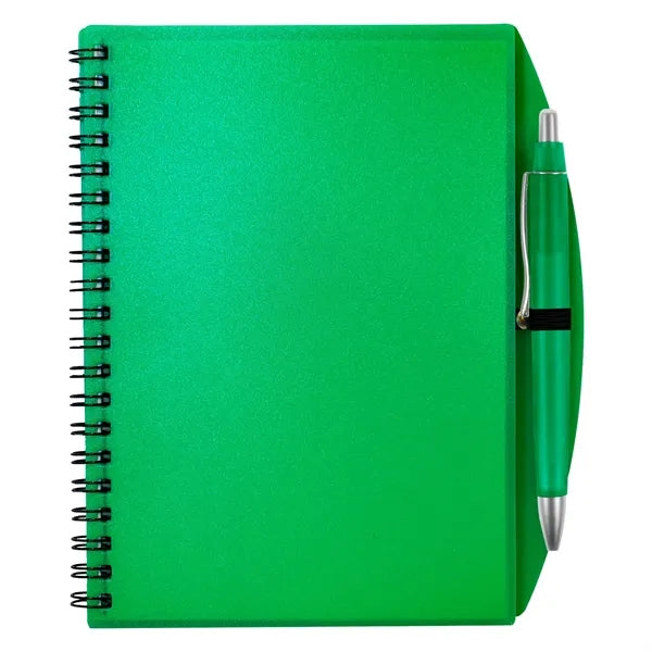 Wave Spiral Notebook With Pen
