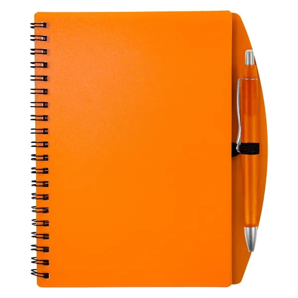 Wave Spiral Notebook With Pen