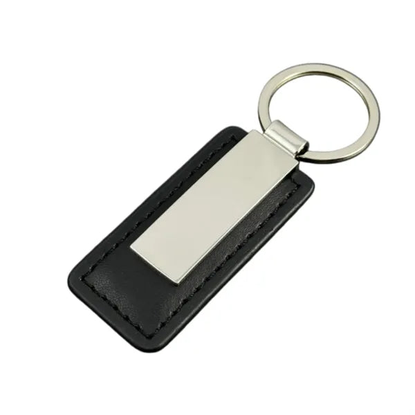 Rectangular PU Leather Keychain