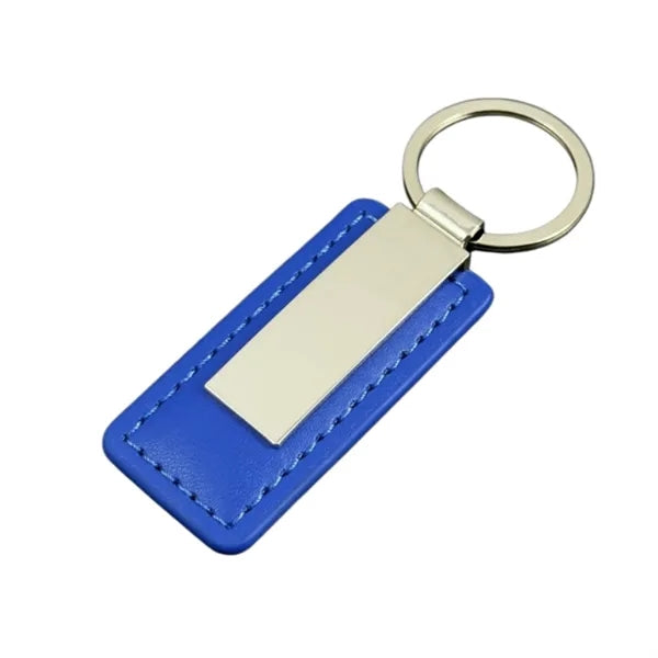 Rectangular PU Leather Keychain