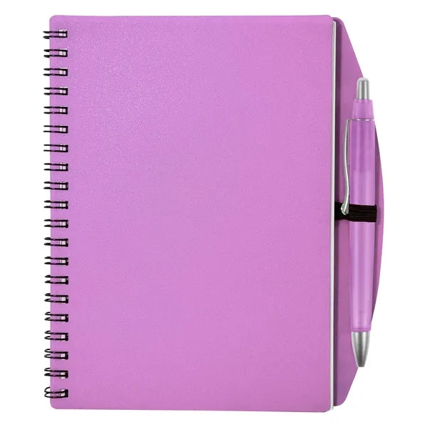 Wave Spiral Notebook With Pen