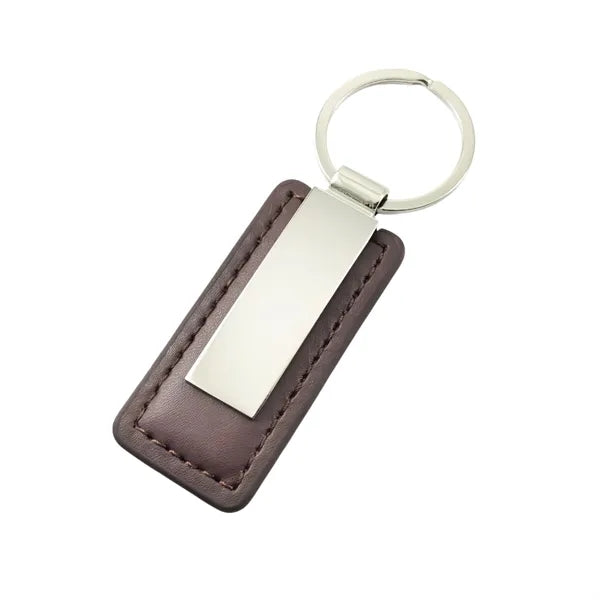 Rectangular PU Leather Keychain