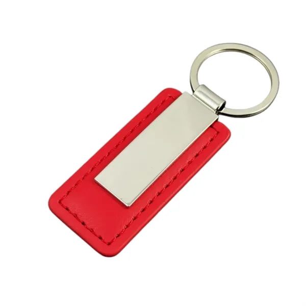 Rectangular PU Leather Keychain