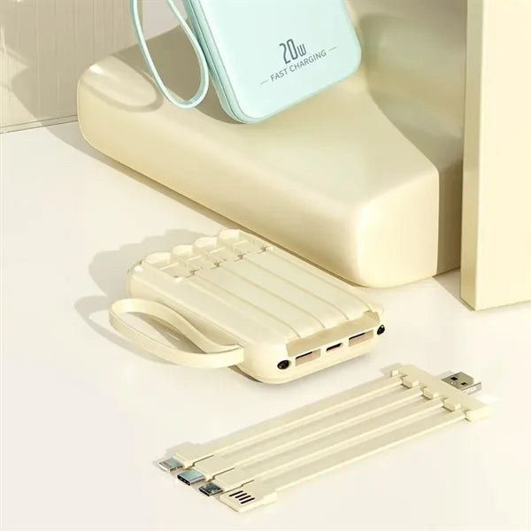 10000mAh 4 in 1 Fast Charging Power Bank With 4 Cables