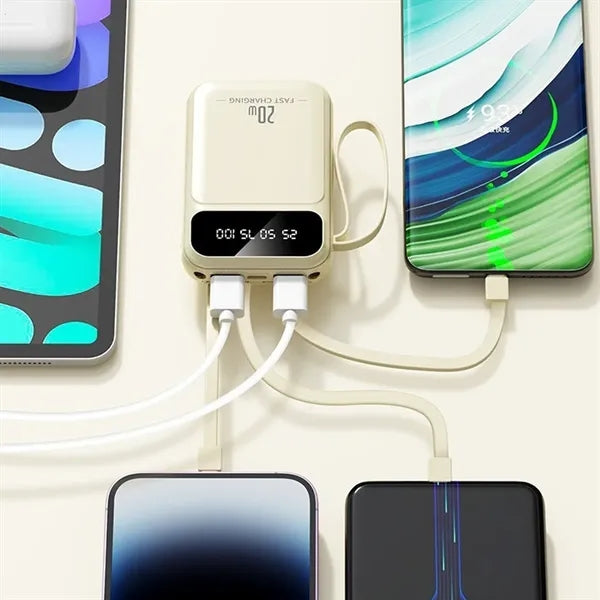 10000mAh 4 in 1 Fast Charging Power Bank With 4 Cables