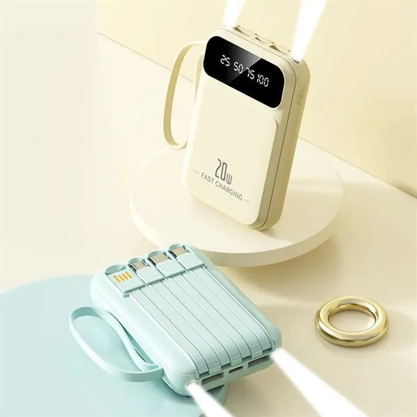 10000mAh 4 in 1 Fast Charging Power Bank With 4 Cables