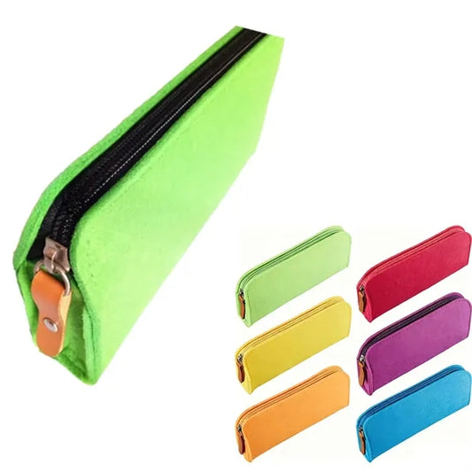 Student Wool Felt Zipper Pencil Case