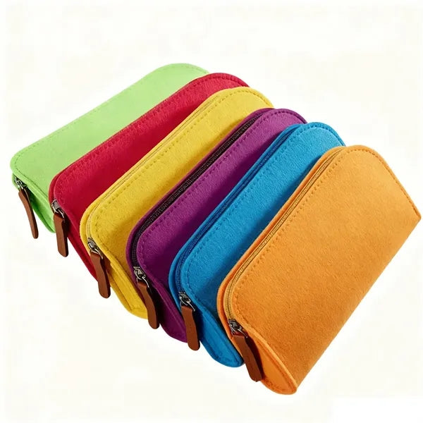 Student Wool Felt Zipper Pencil Case