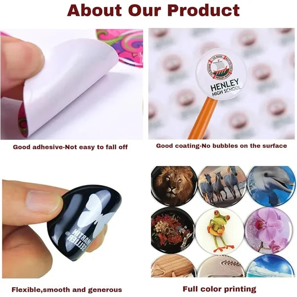 3D Domed Epoxy Resin Custom Sticker Label