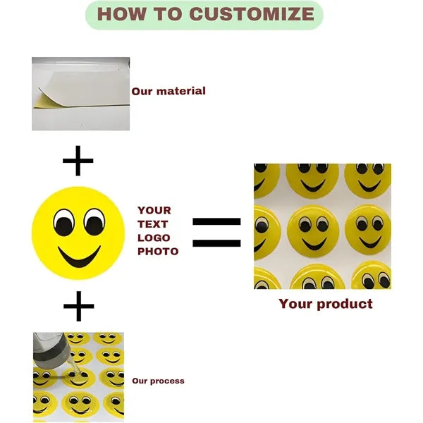 3D Domed Epoxy Resin Custom Sticker Label
