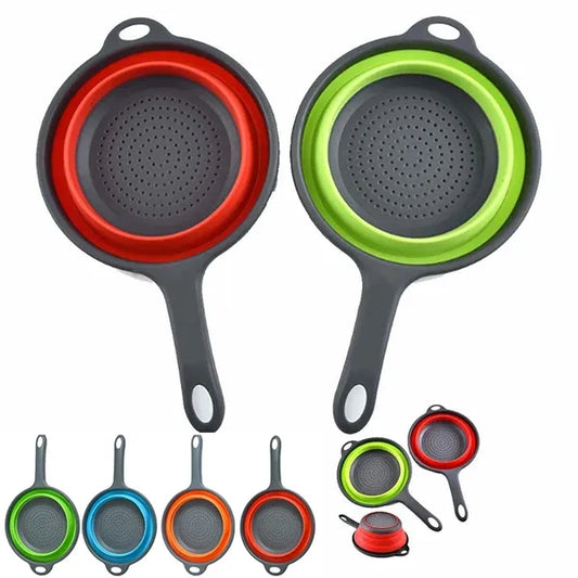 Foldable Round Silicone Kitchen Strainer Colanders