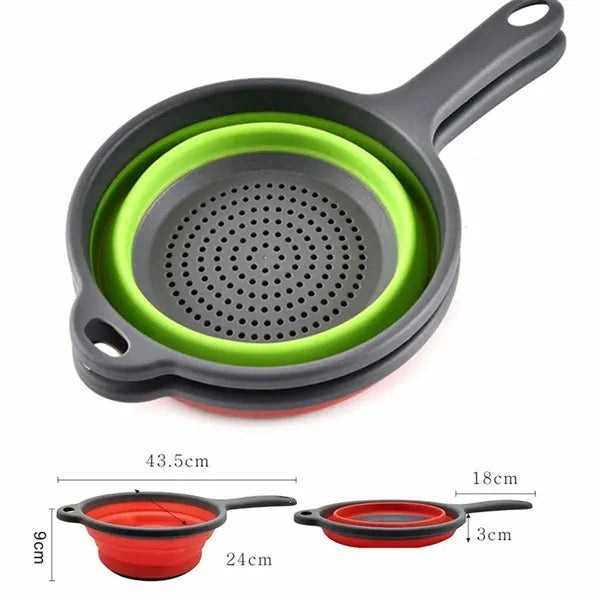 Foldable Round Silicone Kitchen Strainer Colanders