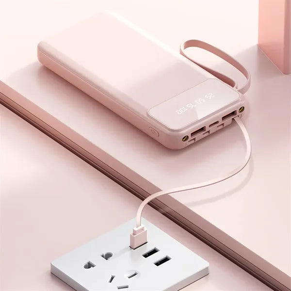 10000mAh Fast Charging Power Bank with 4 Built-In Cables
