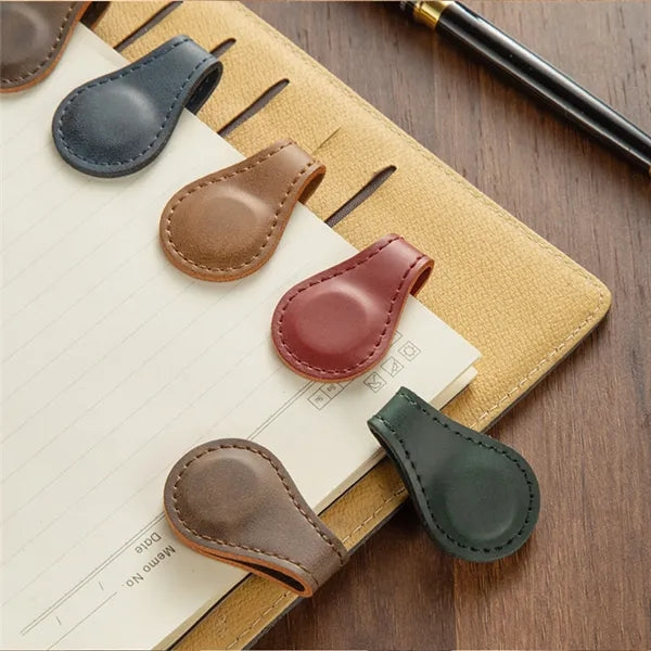 Leather Magnetic Bookmark/Pen Holder