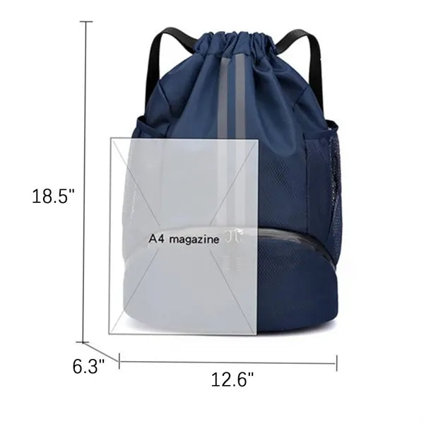 Basketball Sports Drawstring Backpack with Shoe Compartment