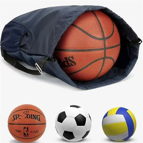 Basketball Sports Drawstring Backpack with Shoe Compartment