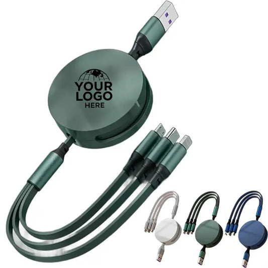 100W 3 in 1 Retractable Charging Cable Fast Charger