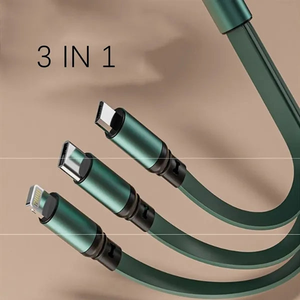 100W 3 in 1 Retractable Charging Cable Fast Charger