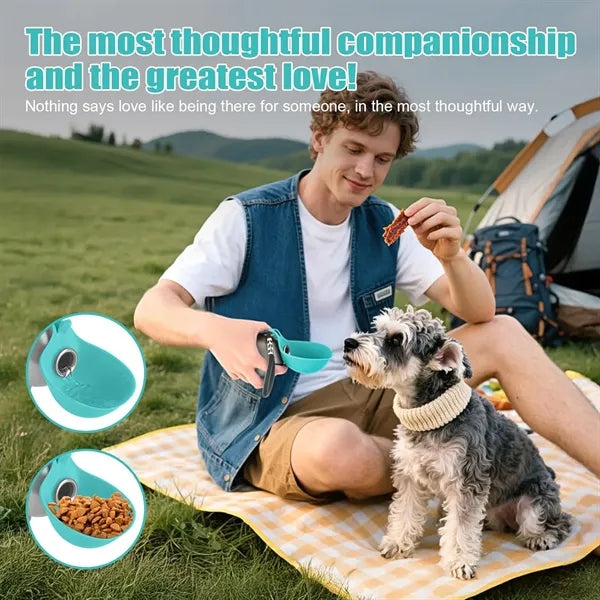 Portable Stainless Steel Dog Water Bottle With Bowl