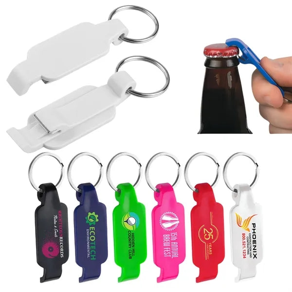 Plastic Beverage Wrench Opener Keychain