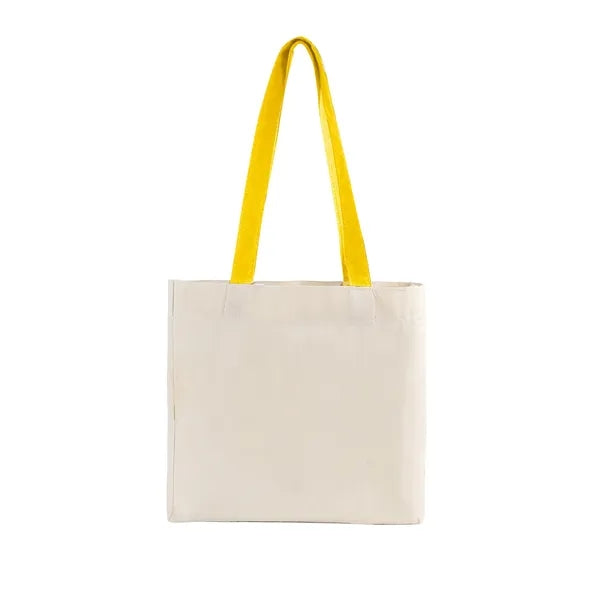 Cotton Colored Handle Tote with Gusset