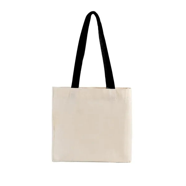 Cotton Colored Handle Tote with Gusset