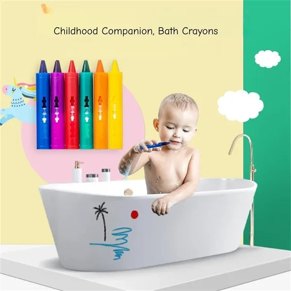 Kids Bath Crayons 6 Colors Washable Bathtub Drawing Pens