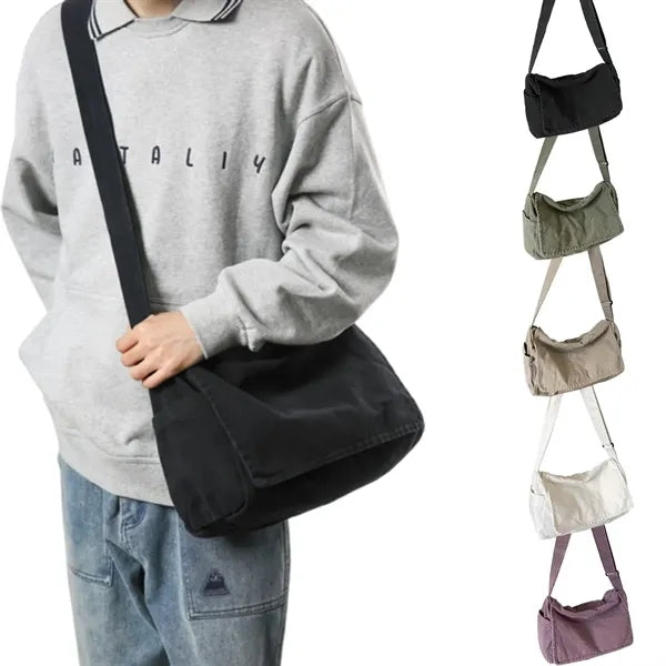 Canvas Messenger Bag Multi Color Casual Adjustable Strap