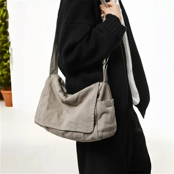 Canvas Messenger Bag Multi Color Casual Adjustable Strap