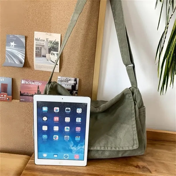 Canvas Messenger Bag Multi Color Casual Adjustable Strap