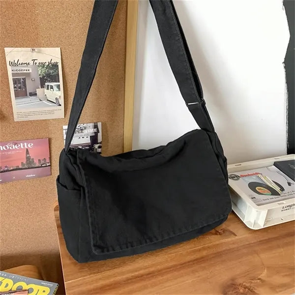 Canvas Messenger Bag Multi Color Casual Adjustable Strap