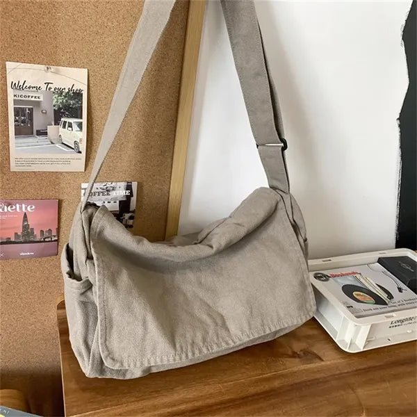 Canvas Messenger Bag Multi Color Casual Adjustable Strap