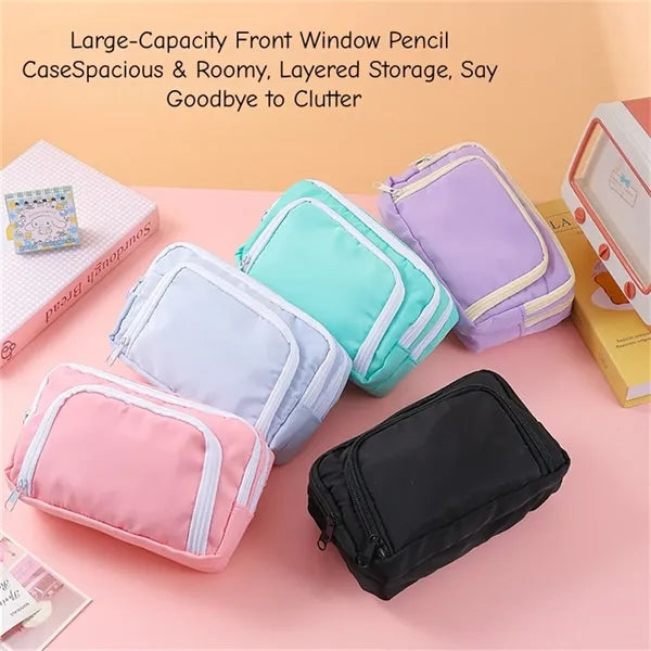 Large Capacity Multi Layer Pencil Case Stationery Bag