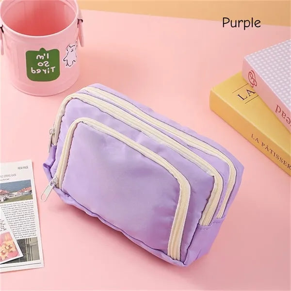 Large Capacity Multi Layer Pencil Case Stationery Bag