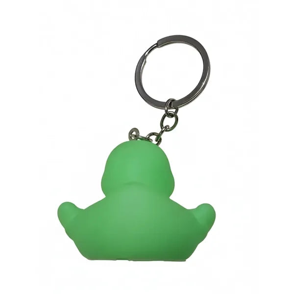 Playful Cartoon Yellow Duck Soft Rubber Keychain Accessory