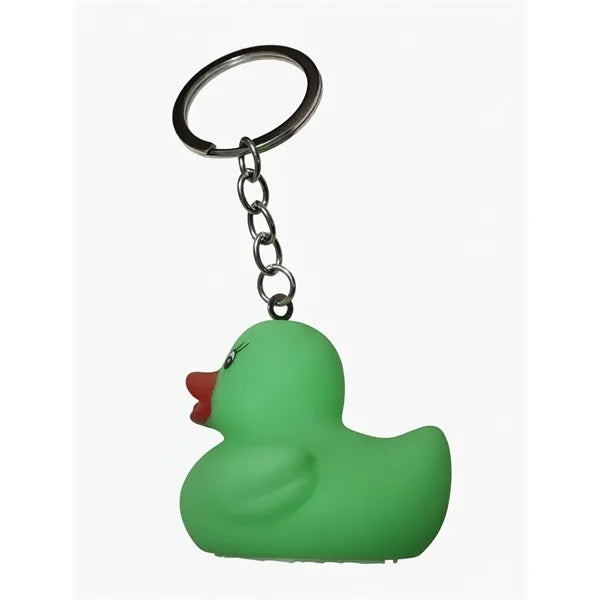 Playful Cartoon Yellow Duck Soft Rubber Keychain Accessory