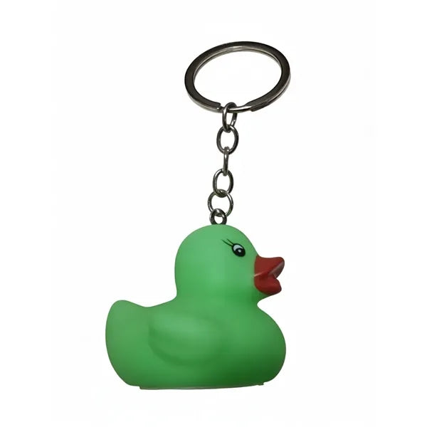Playful Cartoon Yellow Duck Soft Rubber Keychain Accessory