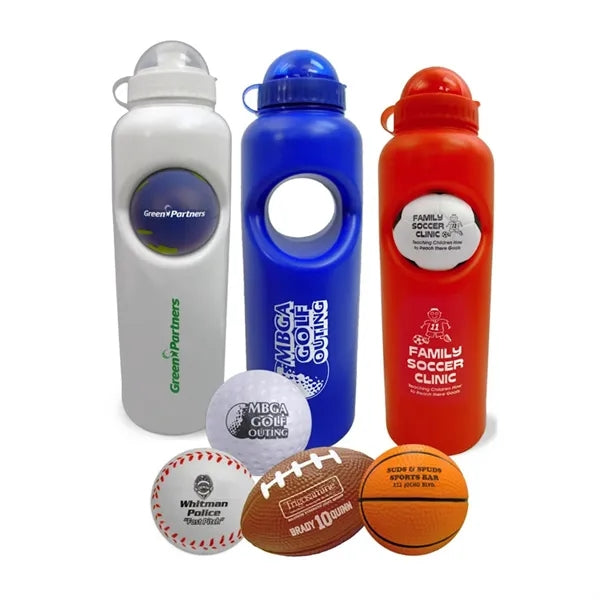Plastic Sports Water Bottle with Stress Reliever
