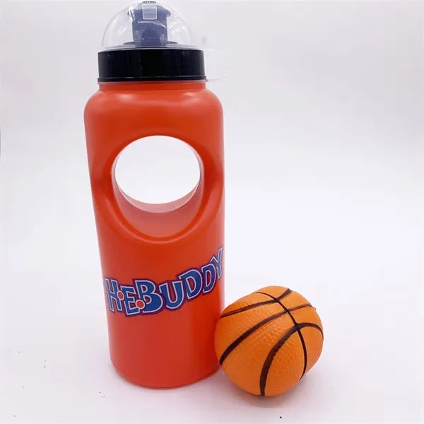Plastic Sports Water Bottle with Stress Reliever