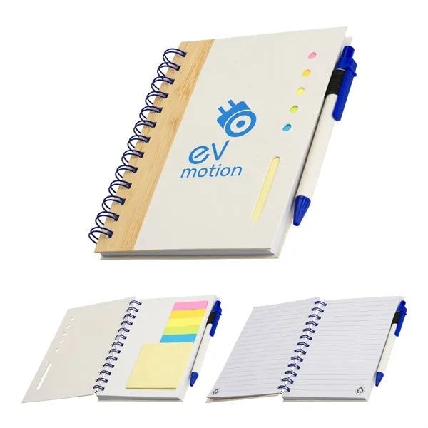 Camber Spiral Notebook with Colorful Sticky Notes & Pen