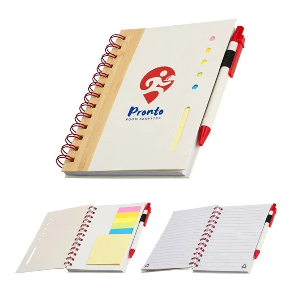 Camber Spiral Notebook with Colorful Sticky Notes & Pen