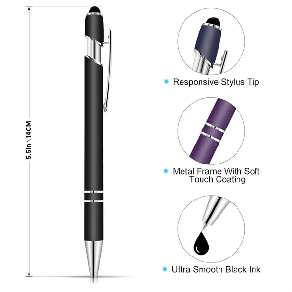 2 in 1 Stylus Metal ballpoint Pen