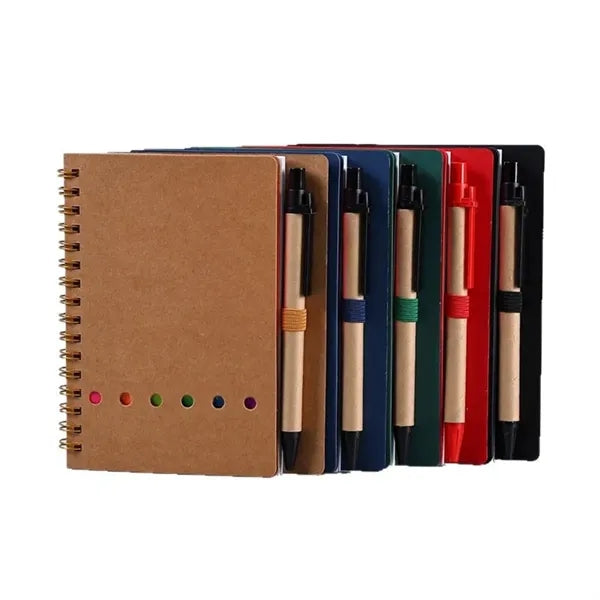Spiral Notebook with Pen and Sticky Notes Multi Color