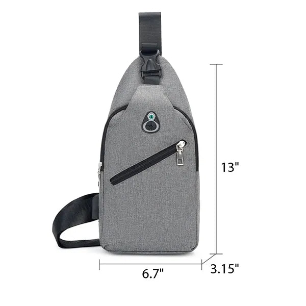 Crossbody Chest Bag With Charging and Headphone Hole