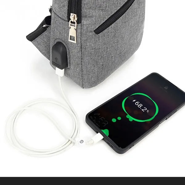 Crossbody Chest Bag With Charging and Headphone Hole