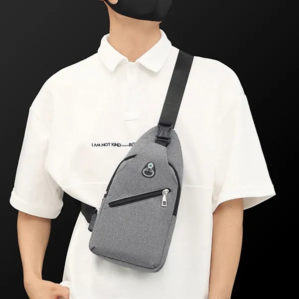Crossbody Chest Bag With Charging and Headphone Hole